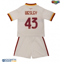 Otroški Nogometni dresi AS Roma Wesley Franca #43 Gostujoči 2026-27 Kratek Rokav (+ Kratke hlače)